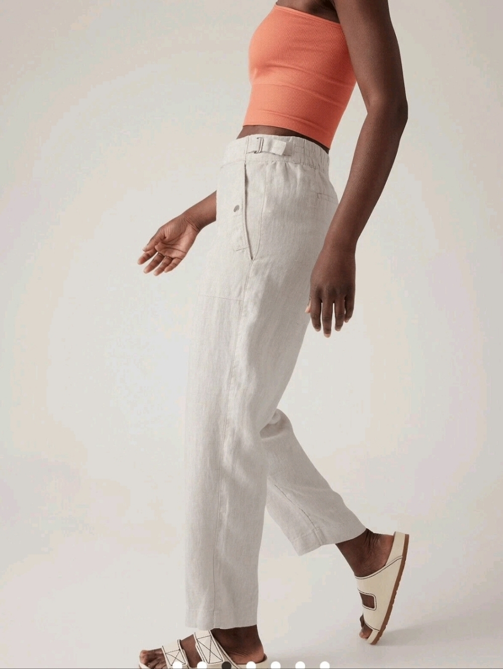 Athleta Voyager Linen Pant Sz 12 Regular Undyed - Picture 5 of 14